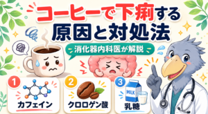 コーヒーで下痢する原因と対処法を消化器内科医が解説するアイキャッチ画像