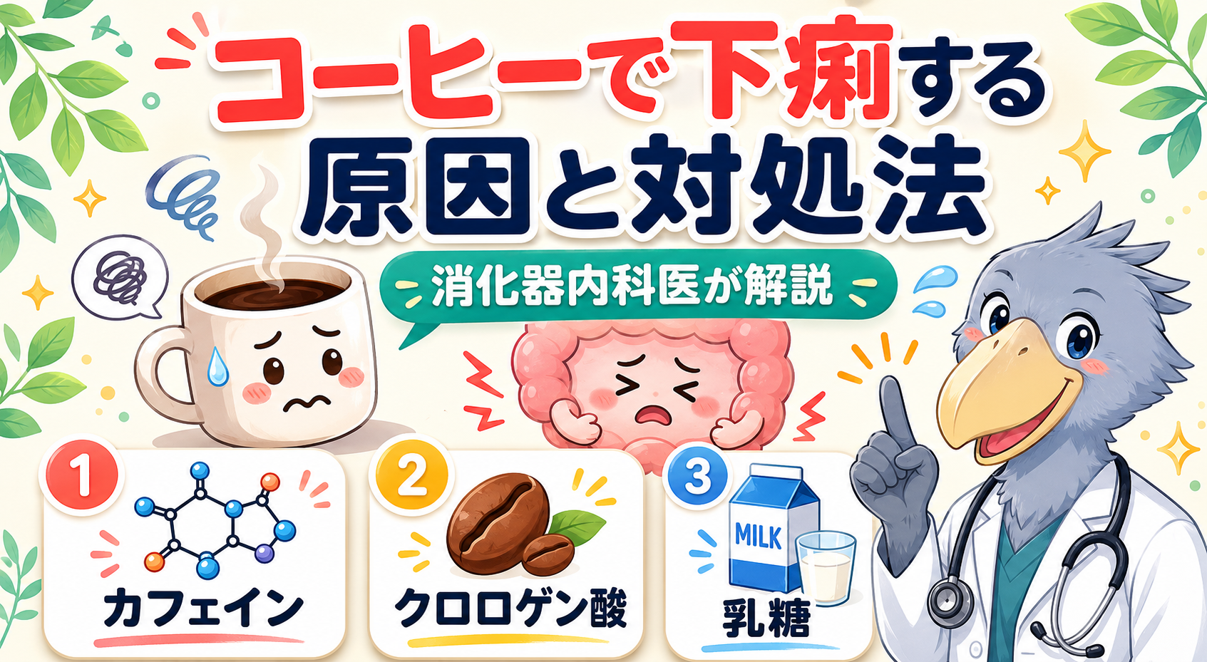 コーヒーで下痢する原因と対処法を消化器内科医が解説するアイキャッチ画像